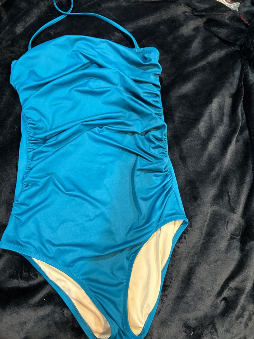 J. Crew Turquoise Ruched One-Piece Swimsuit